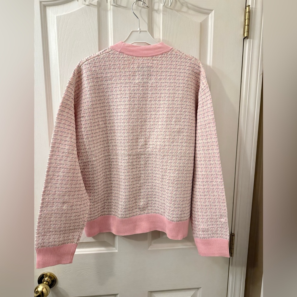 Sandro Pink Knit Cardigan with Pearl Buttons - Picture 8 of 12